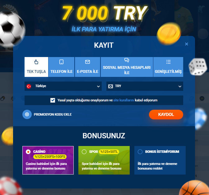 Mostbet'e kayıt